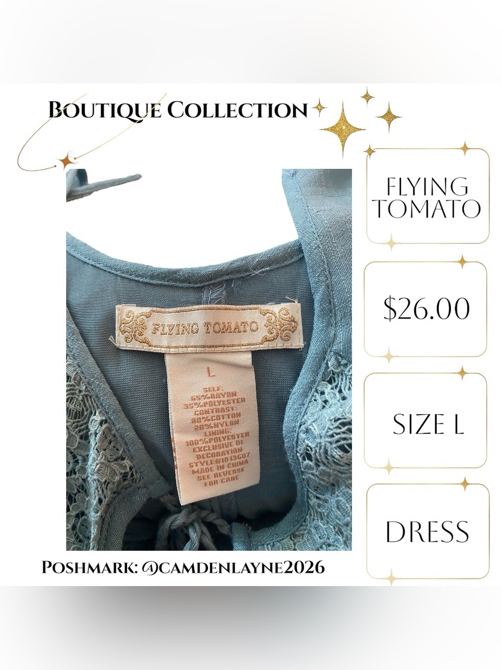 Flying Tomato Light Blue Embroidered Mini Dress - Picture 10 of 11